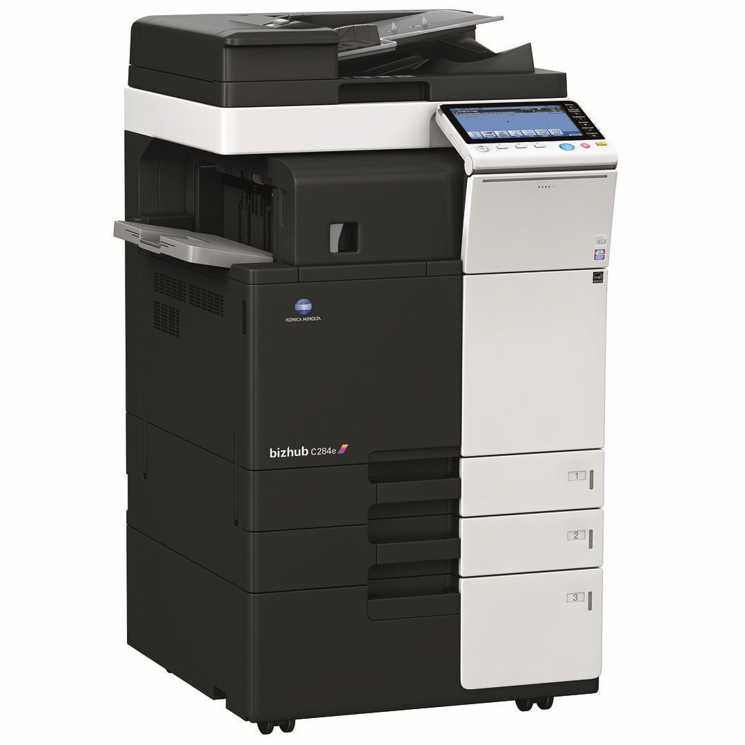 Konica Minolta bizhub C284e, 2GB RAM, Emperon-Contr., Bypass, Paper Cass. (2x500 sheets), HDD 250GB, Duplex
