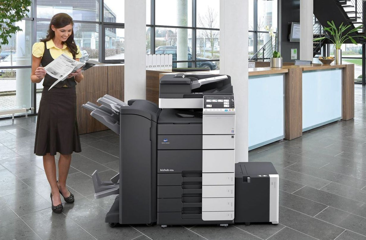 Konica Minolta bizhub C458 Dual scan DF, 4GB RAM, Emperon-Contr., Bypass, 2x500 sheets cassettes, HDD 250GB, Duplex
