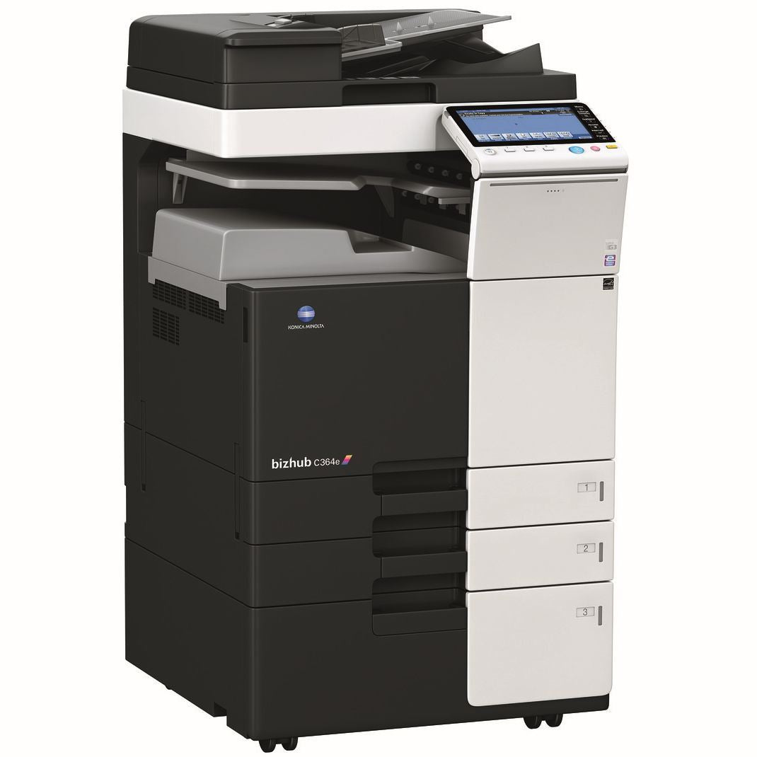 Konica Minolta bizhub C364e, 2GB RAM, Emperon-Contr., Bypass, Paper Cass. (2x500 sheets), HDD 250GB, Duplex
