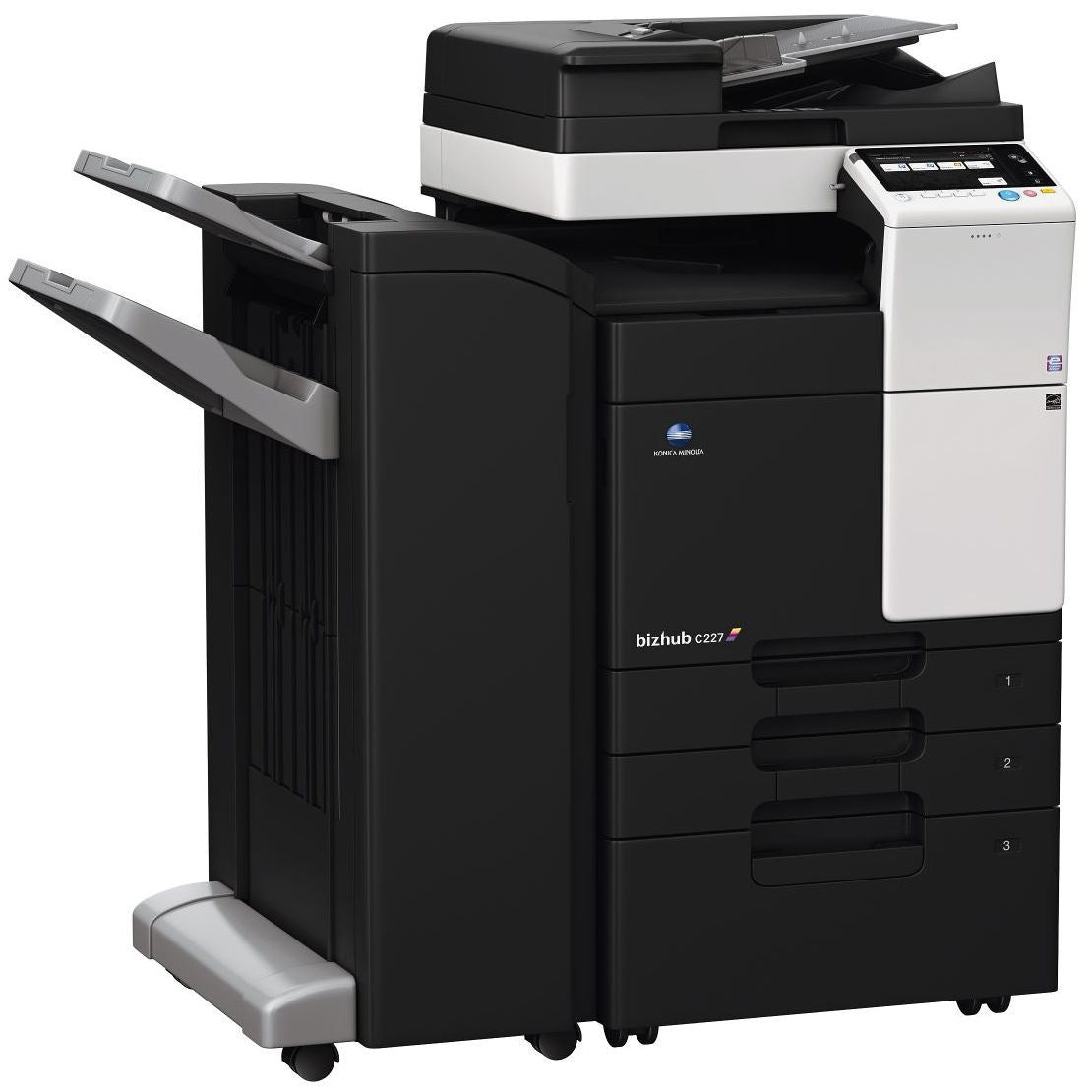 Konica Minolta bizhub C227 Colour MFD, 2GB RAM, Emperon Controller, Bypass, 2 x 500 trays, HDD, 250GB, Duplex & Web Browser