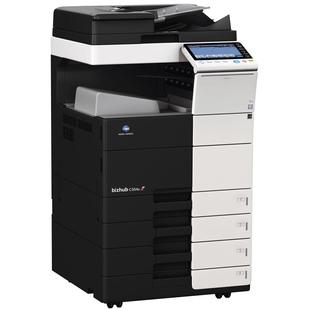Konica Minolta bizhub C554e, Dual scan DF, 2GB RAM, Emperon-Contr., Bypass, Paper Cass. (2x500 sheets), HDD 250GB, Duplex