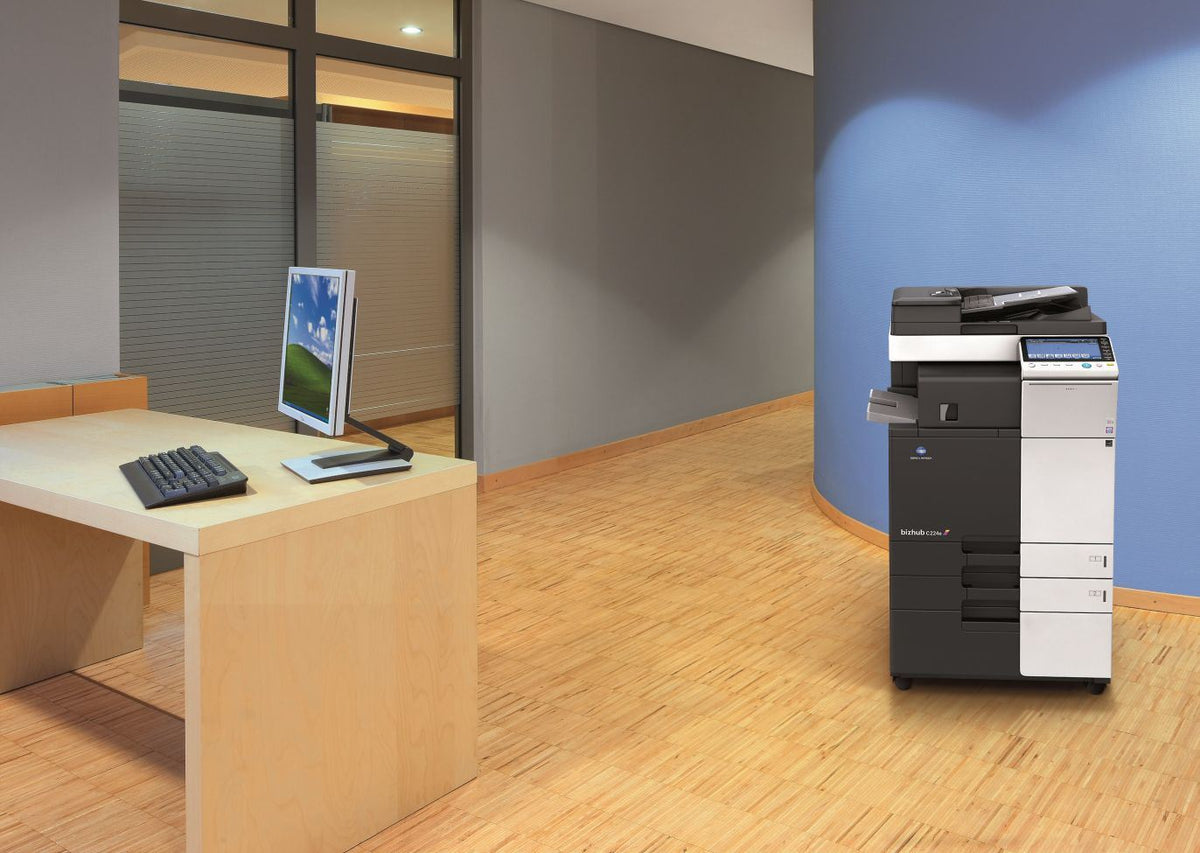 Konica Minolta bizhub C224e, 2GB RAM, Emperon-Contr., Bypass, Paper Cass. (2x500 sheets), HDD 250GB, Duplex