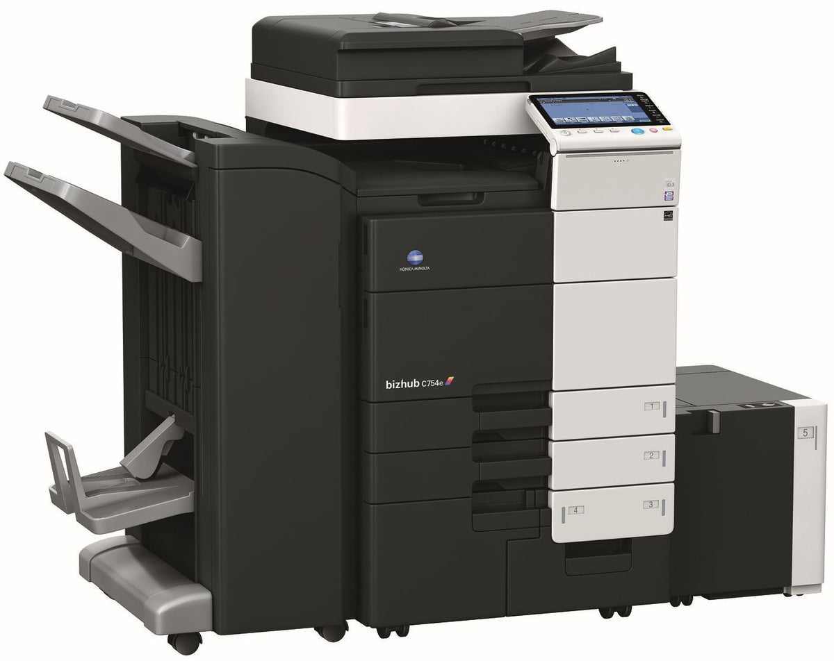 Konica Minolta bizhub C754e,  Dual Scan DF, Duplex, Bypass, Emperon, 4 x cass, 2GB RAM, 250GB HDD