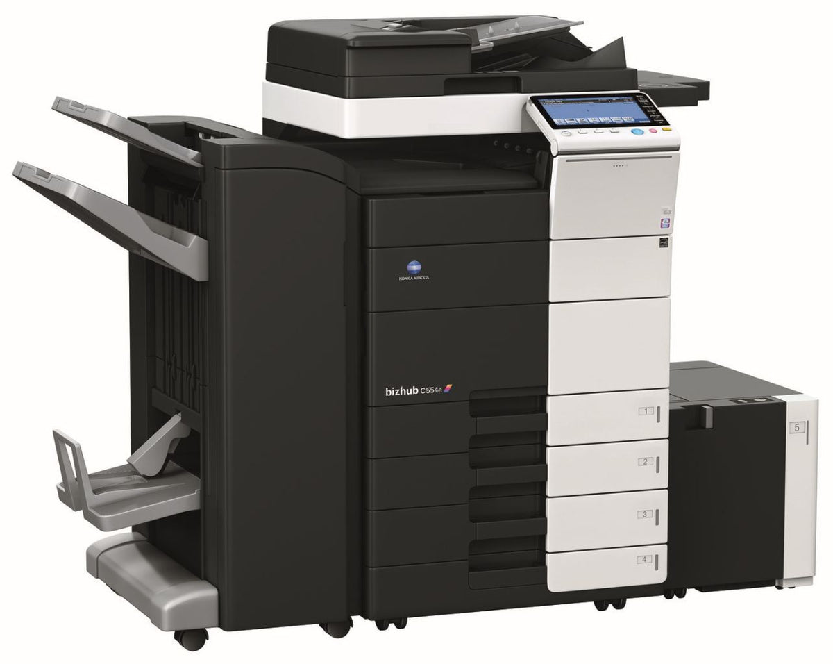Konica Minolta bizhub C554e, Dual scan DF, 2GB RAM, Emperon-Contr., Bypass, Paper Cass. (2x500 sheets), HDD 250GB, Duplex