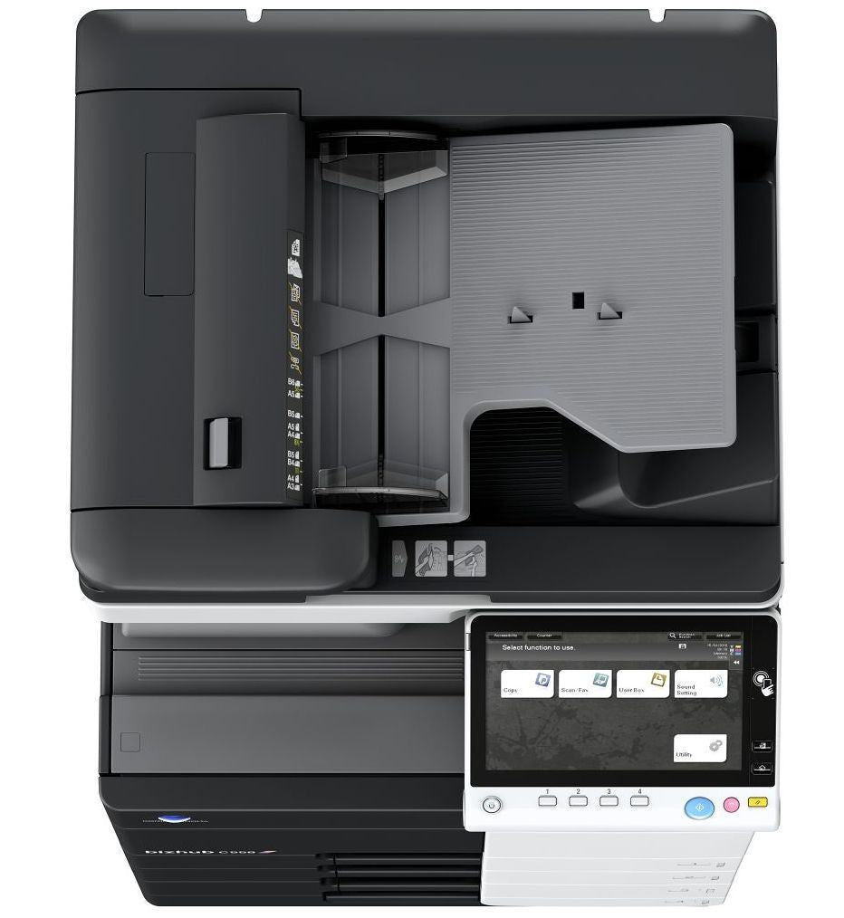 Konica Minolta bizhub C558 Dual scan DF, 4GB RAM, Emperon-Contr., Bypass, 2x500 sheets cassettes, HDD 250GB, Duplex