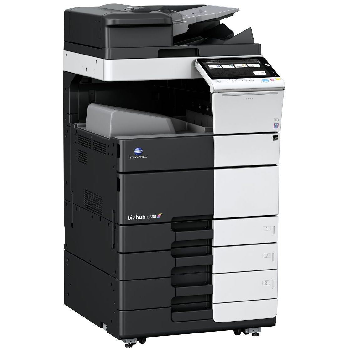 Konica Minolta bizhub C558 Dual scan DF, 4GB RAM, Emperon-Contr., Bypass, 2x500 sheets cassettes, HDD 250GB, Duplex
