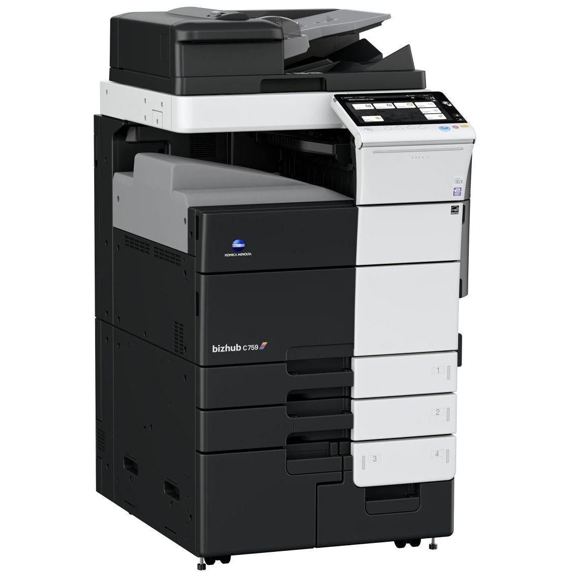 Konica Minolta bizhub C759, Dual Scan DF, Duplex, Bypass, Emperon, 4 x cass, 2GB RAM, 250GB HDD