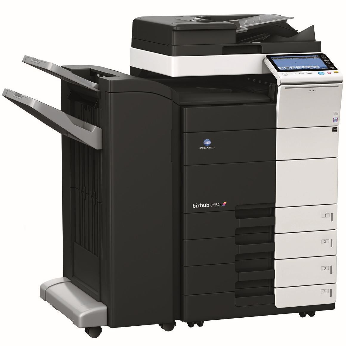 Konica Minolta bizhub C554e, Dual scan DF, 2GB RAM, Emperon-Contr., Bypass, Paper Cass. (2x500 sheets), HDD 250GB, Duplex