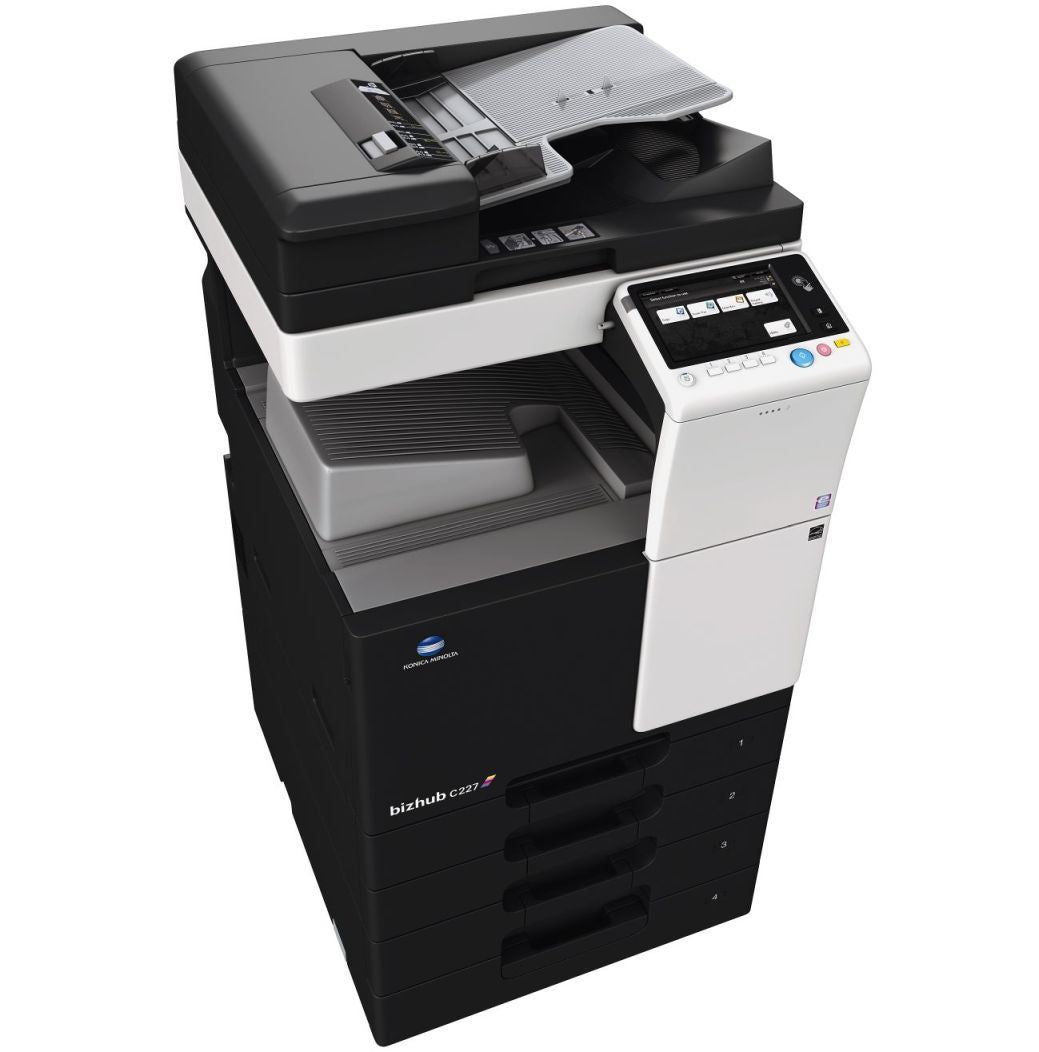 Konica Minolta bizhub C227 Colour MFD, 2GB RAM, Emperon Controller, Bypass, 2 x 500 trays, HDD, 250GB, Duplex & Web Browser