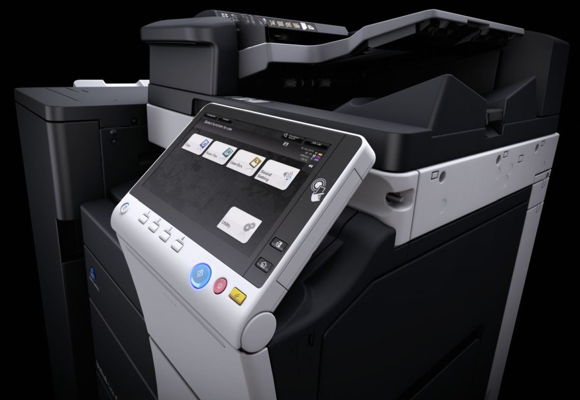 Konica Minolta bizhub C458 Dual scan DF, 4GB RAM, Emperon-Contr., Bypass, 2x500 sheets cassettes, HDD 250GB, Duplex