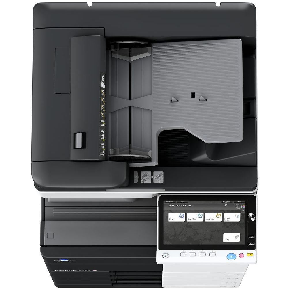 Konica Minolta bizhub C658 Dual scan DF, 4GB RAM, Emperon-Contr., Bypass, 2x500 sheets cassettes, HDD 250GB, Duplex