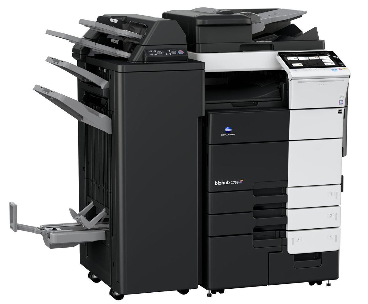 Konica Minolta bizhub C759, Dual Scan DF, Duplex, Bypass, Emperon, 4 x cass, 2GB RAM, 250GB HDD