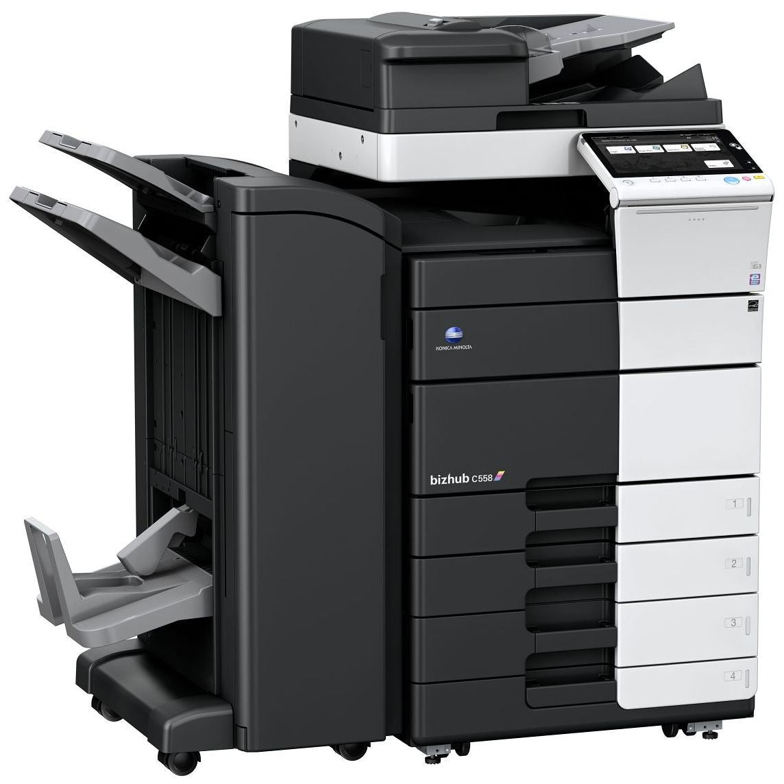 Konica Minolta bizhub C558 Dual scan DF, 4GB RAM, Emperon-Contr., Bypass, 2x500 sheets cassettes, HDD 250GB, Duplex